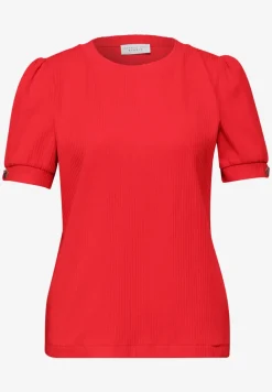 Shirt met ronde hals en knoopdetail