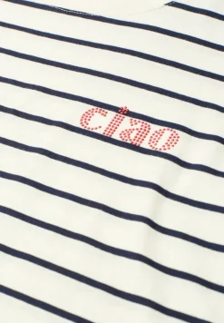 Shirt met ronde hals en losse schouders
