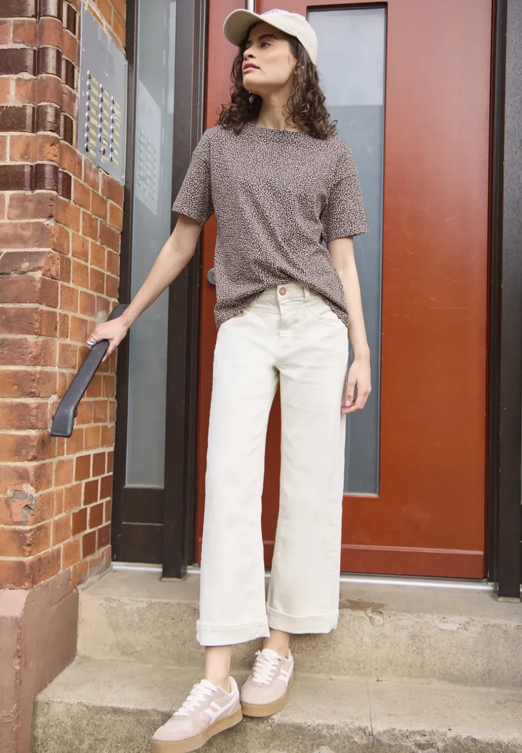 Shirt met ronde hals en leopatroon