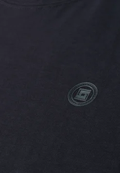 Shirt met ronde hals en omslagdetail
