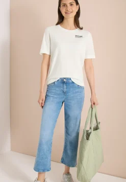 Shirt met ronde hals en opdruk op de rug