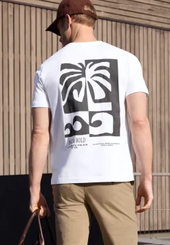 Shirt met ronde hals en opdruk op de rug