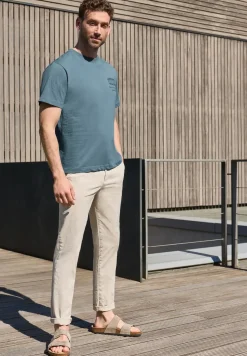 Shirt met ronde hals en opdruk op de rug