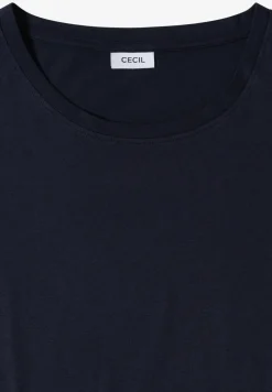Shirt met ronde hals en omslagdetail