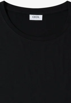 Shirt met ronde hals en omslagdetail