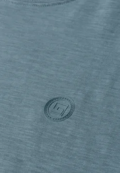 Shirt met ronde hals en omslagdetail