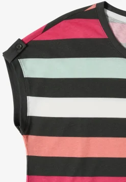Shirt met ronde hals en omslagdetail
