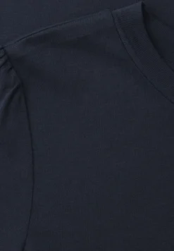 Shirt met ronde hals en pofmouwen
