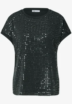 Shirt met ronde hals en pailletten