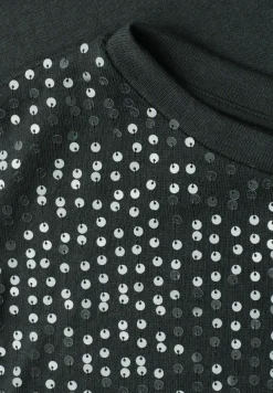 Shirt met ronde hals en pailletten