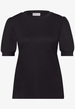 Shirt met ronde hals en pofmouwen