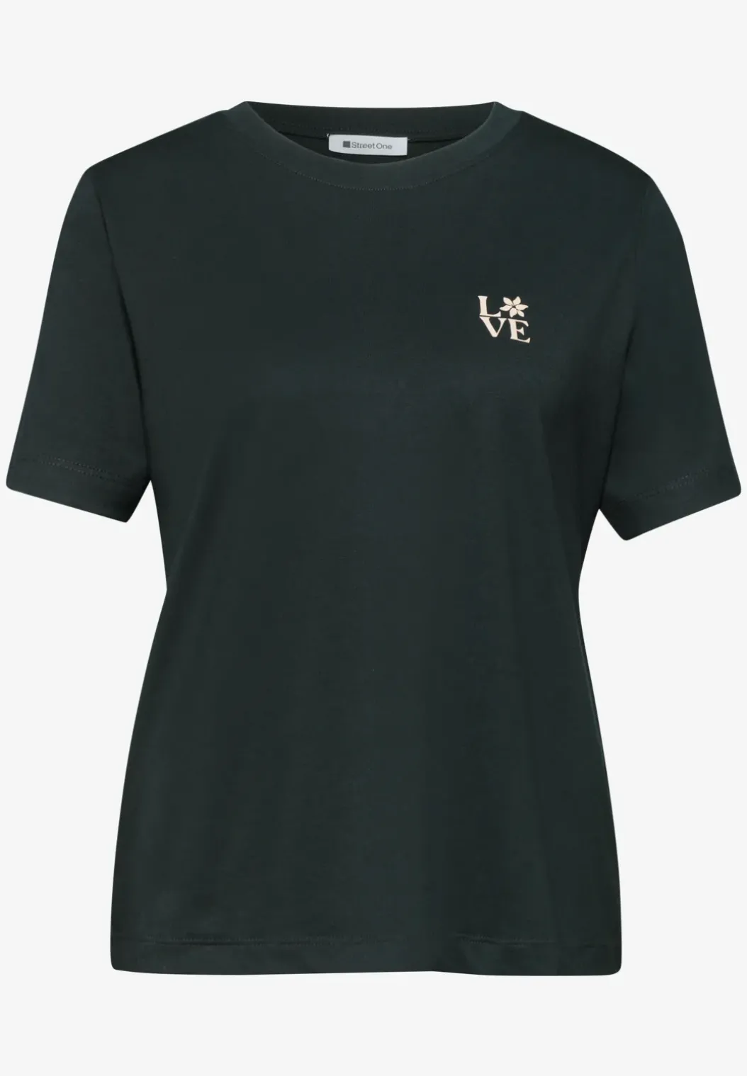 Shirt met ronde hals en printdetail