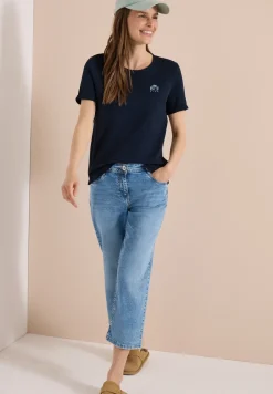 Shirt met ronde hals en printdetail