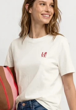Shirt met ronde hals en printdetail