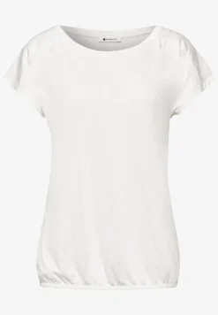 Shirt met ronde hals en rimpels
