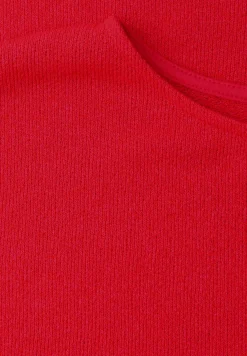 Shirt met ronde hals en rimpels