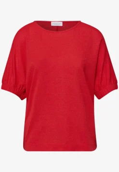 Shirt met ronde hals en rimpels