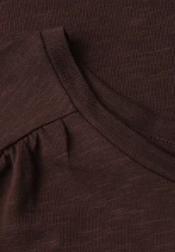 Shirt met ronde hals en rimpels