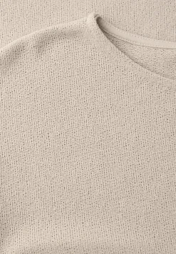 Shirt met ronde hals en rimpels