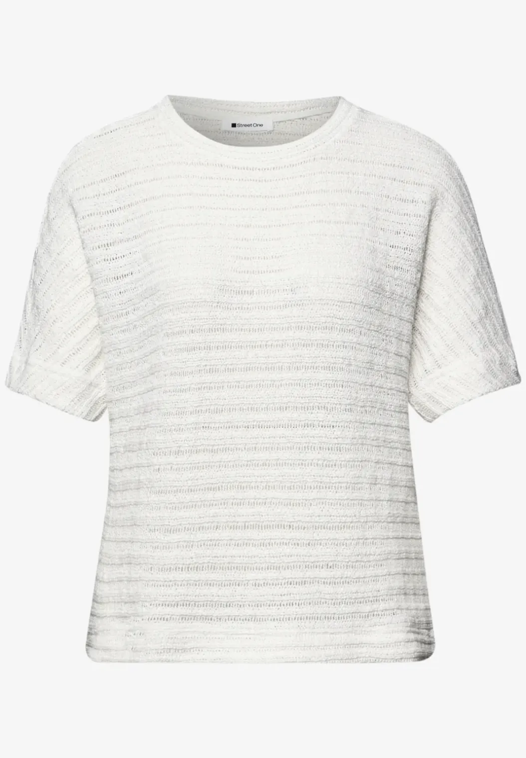Shirt met ronde hals en structuur