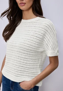 Shirt met ronde hals en structuur
