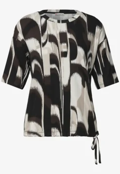 Shirt met ronde hals en trekkoord