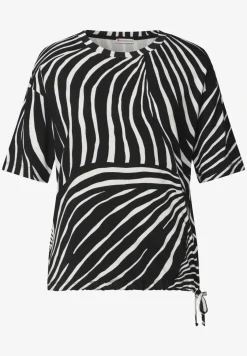 Shirt met ronde hals en trekkoord