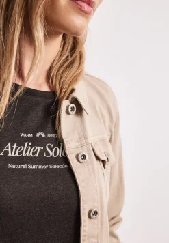 Shirt met ronde hals en tekst