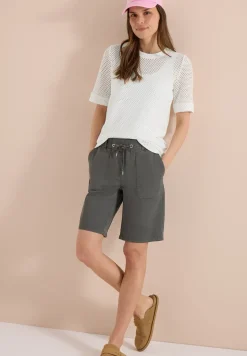 Shirt met ronde hals in ajour look