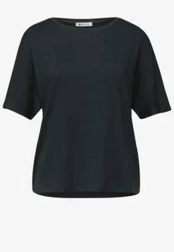 Shirt met ronde hals in effen kleur