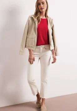 Shirt met ronde hals in effen kleur