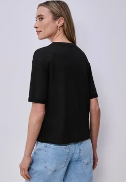 Shirt met ronde hals in gebreide look