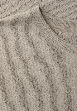 Shirt met ronde hals in gebreide look