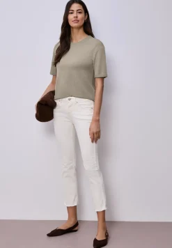 Shirt met ronde hals in gebreide look