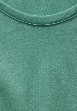 Shirt met ronde V-hals