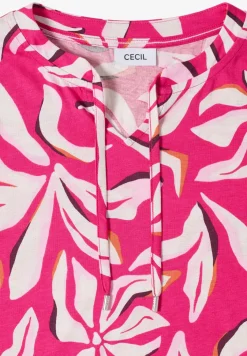 Shirt met split neck en print