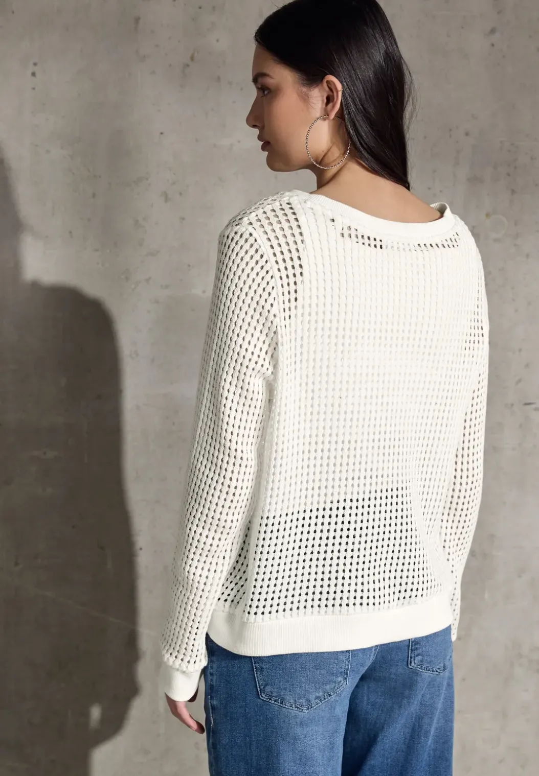 Shirt met structuur en gebreide look