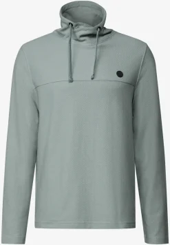 Shirt met structuur en trechtervormige hals