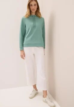 Shirt met structuur en trechtervormige hals
