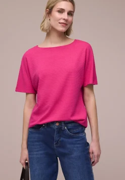 Shirt met structuur in effen kleur
