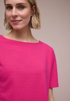 Shirt met structuur in effen kleur