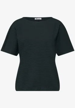 Shirt met structuur in effen kleur