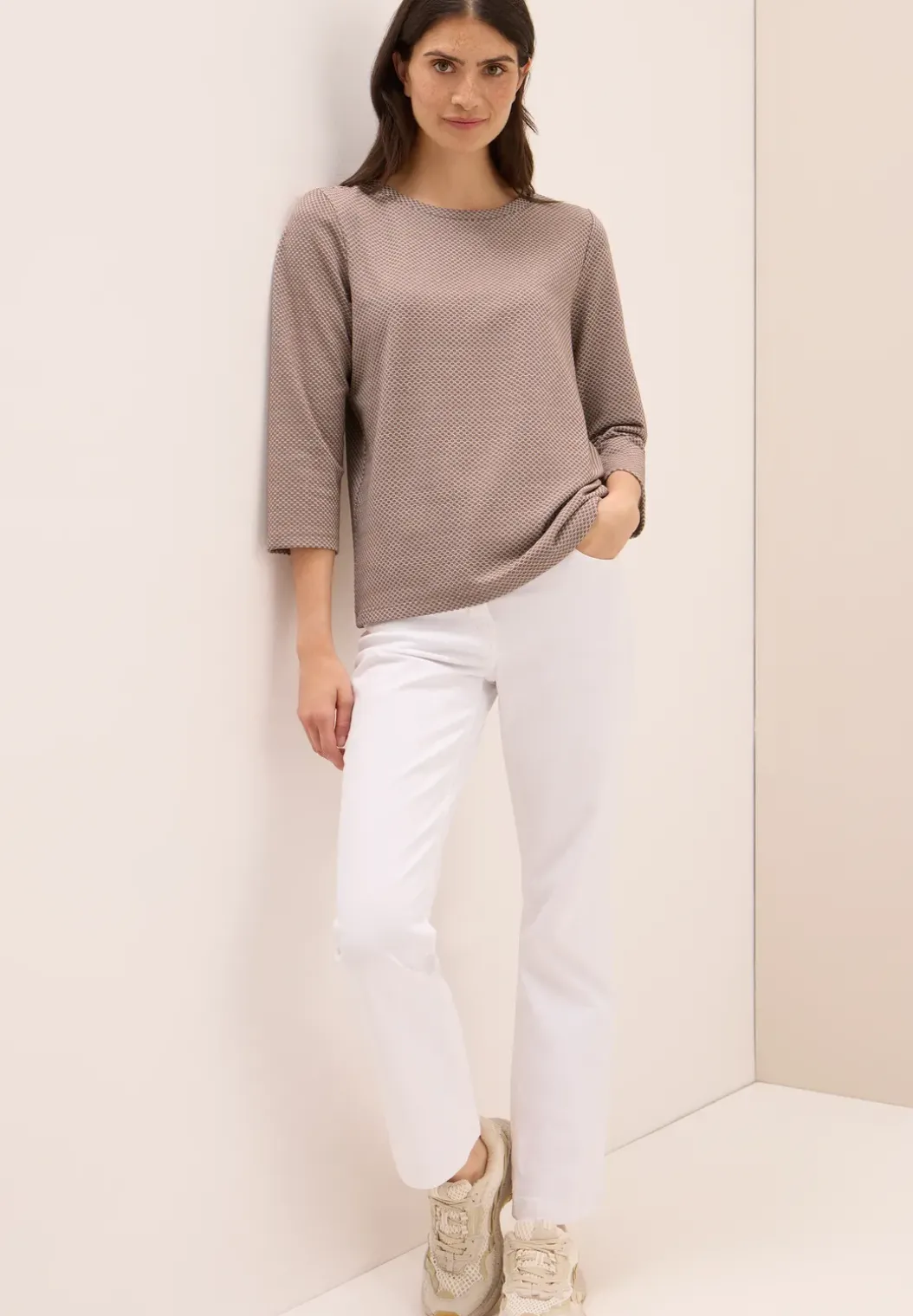 Shirt met structuur in twee kleuren