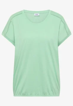 Shirt met V-hals en kanten detail