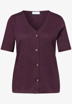 Shirt met V-hals en knoopsluiting