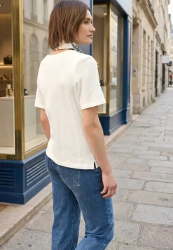 Shirt met V-hals en knoopsluiting