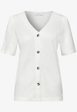 Shirt met V-hals en knoopsluiting