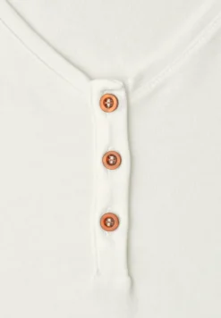 Shirt met V-hals en volantmouwen