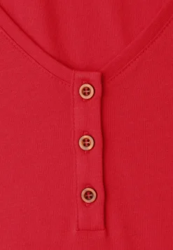 Shirt met V-hals en volantmouwen