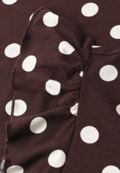 Shirt met V-hals en volantmouwen